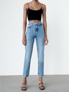 ZARA HIGH RISE SLIM JEANS (Medium Wash)